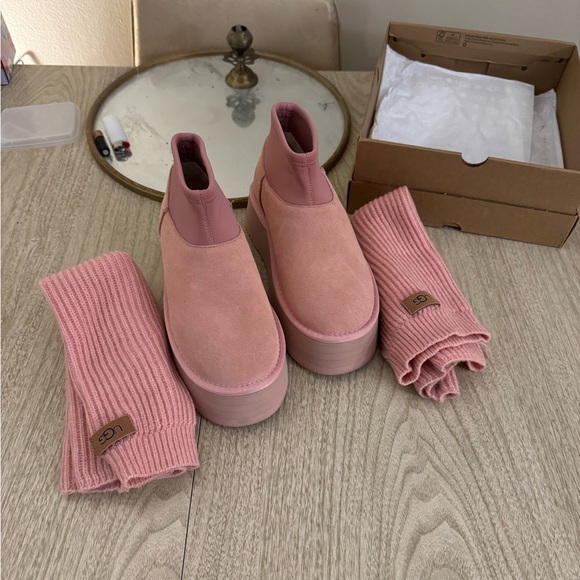 UGG Classic Mini Dipper Legwarmer Boot Pink Dawn women size 9 style 1178990-PDW - Picture 3 of 8